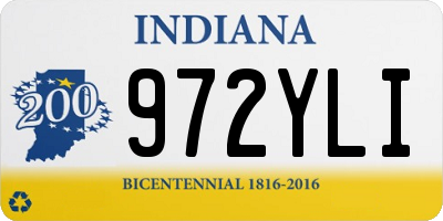 IN license plate 972YLI
