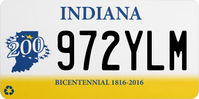 IN license plate 972YLM