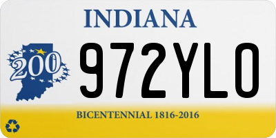 IN license plate 972YLO