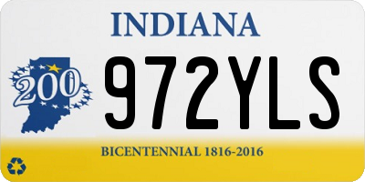 IN license plate 972YLS