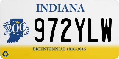IN license plate 972YLW