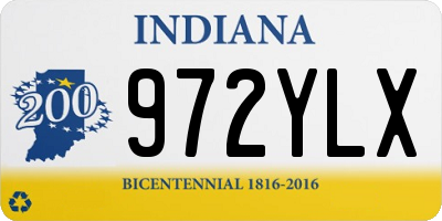 IN license plate 972YLX