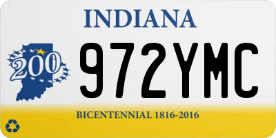 IN license plate 972YMC