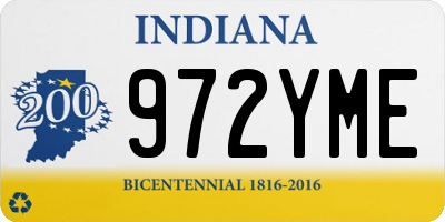 IN license plate 972YME