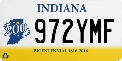 IN license plate 972YMF