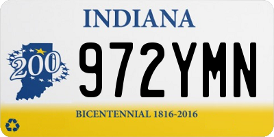 IN license plate 972YMN