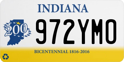 IN license plate 972YMO