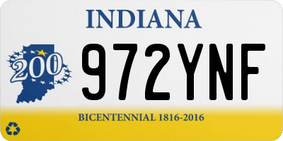 IN license plate 972YNF