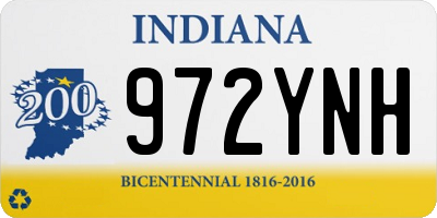 IN license plate 972YNH