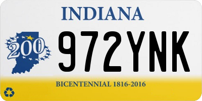 IN license plate 972YNK