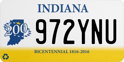 IN license plate 972YNU