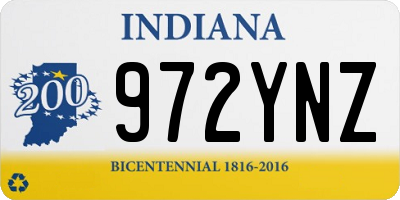 IN license plate 972YNZ