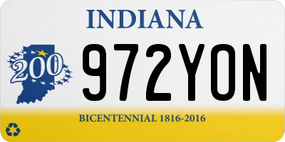 IN license plate 972YON