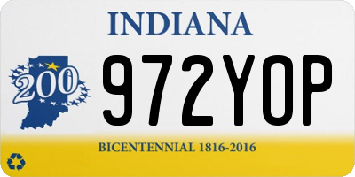 IN license plate 972YOP
