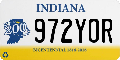 IN license plate 972YOR
