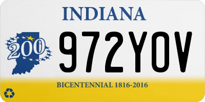 IN license plate 972YOV