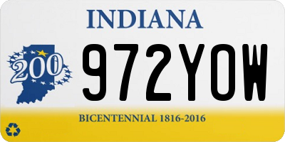 IN license plate 972YOW