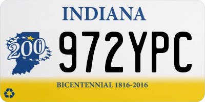 IN license plate 972YPC