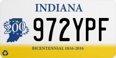 IN license plate 972YPF