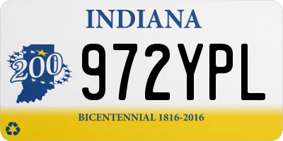 IN license plate 972YPL