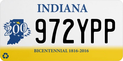 IN license plate 972YPP
