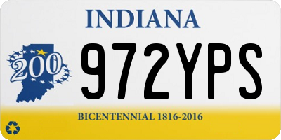 IN license plate 972YPS