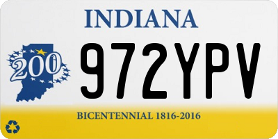 IN license plate 972YPV