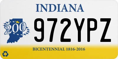 IN license plate 972YPZ