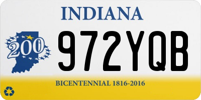 IN license plate 972YQB