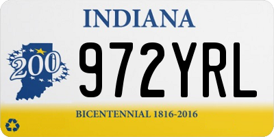 IN license plate 972YRL