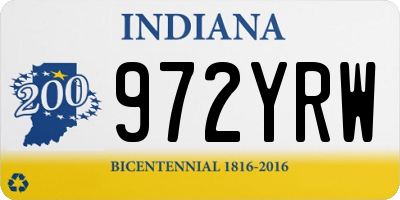 IN license plate 972YRW