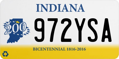 IN license plate 972YSA