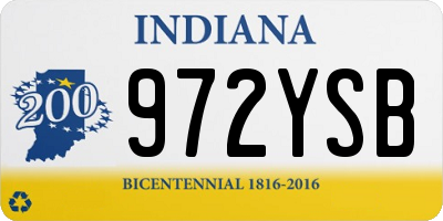 IN license plate 972YSB