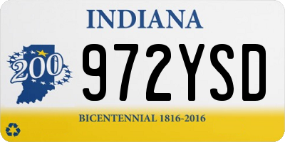 IN license plate 972YSD