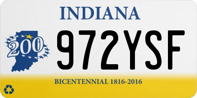 IN license plate 972YSF