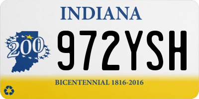 IN license plate 972YSH