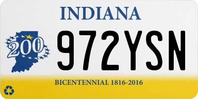 IN license plate 972YSN