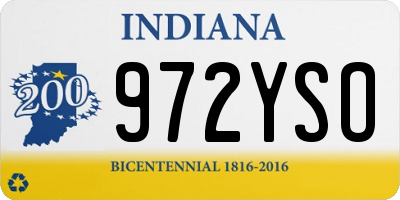 IN license plate 972YSO