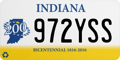 IN license plate 972YSS