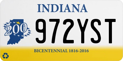 IN license plate 972YST