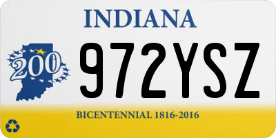 IN license plate 972YSZ