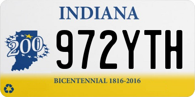 IN license plate 972YTH