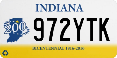 IN license plate 972YTK