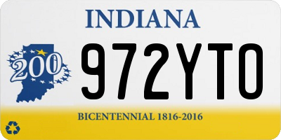 IN license plate 972YTO