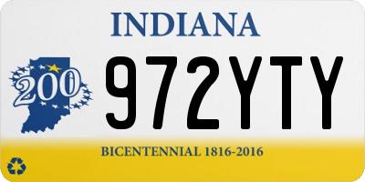 IN license plate 972YTY