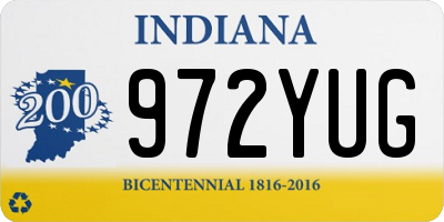 IN license plate 972YUG