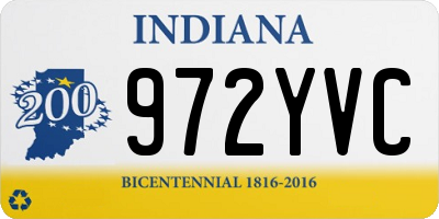 IN license plate 972YVC