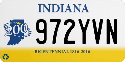 IN license plate 972YVN