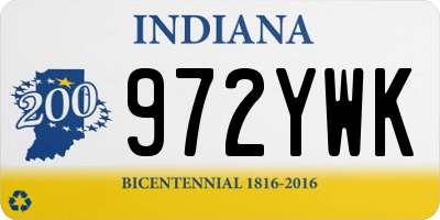 IN license plate 972YWK