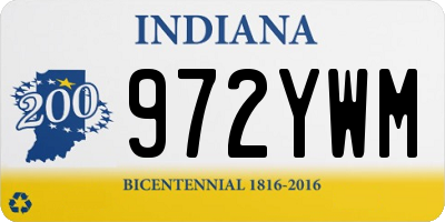 IN license plate 972YWM